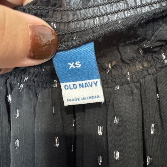 OLD NAVY waist defined metallic swiss dot smocked mini dress size XS - Picture 5 of 8